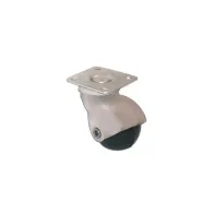 Ruota sferica piroettante in gomma nera con piastra Dimensione X ruote: 42x42 mm X Ø 50 mm