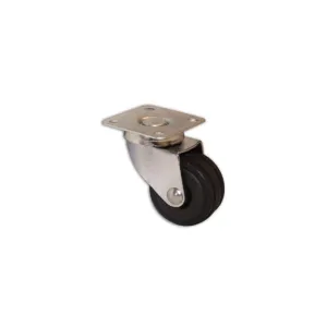 Ruota piroettante in nylon e gomma con piastra Dimensione X ruote: 43x43 mm X Ø 50 mm