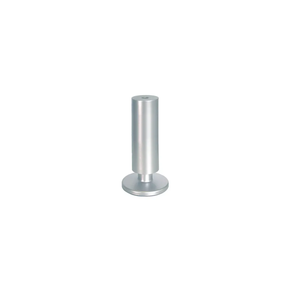 Piedino tondo regolabile in plastica grigio alluminio Dimensioni X piedi: 90 mm X Ø 35 mm Base 60 mm Piedino tondo regolabile in plastica grigio alluminio Dimensioni X piedi: 90 mm X Ø 35 mm Base 60 mm
