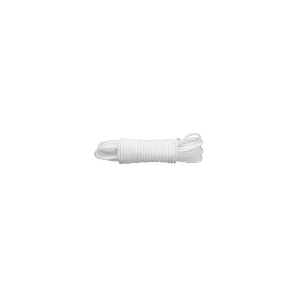 Cavo in plastica bianca Ø 5 mm. per stendibiancheria Misura ØX: Ø 5 mm. x 10 mt. Cavo in plastica bianca Ø 5 mm. per stendibiancheria Misura ØX: Ø 5 mm. x 10 mt.