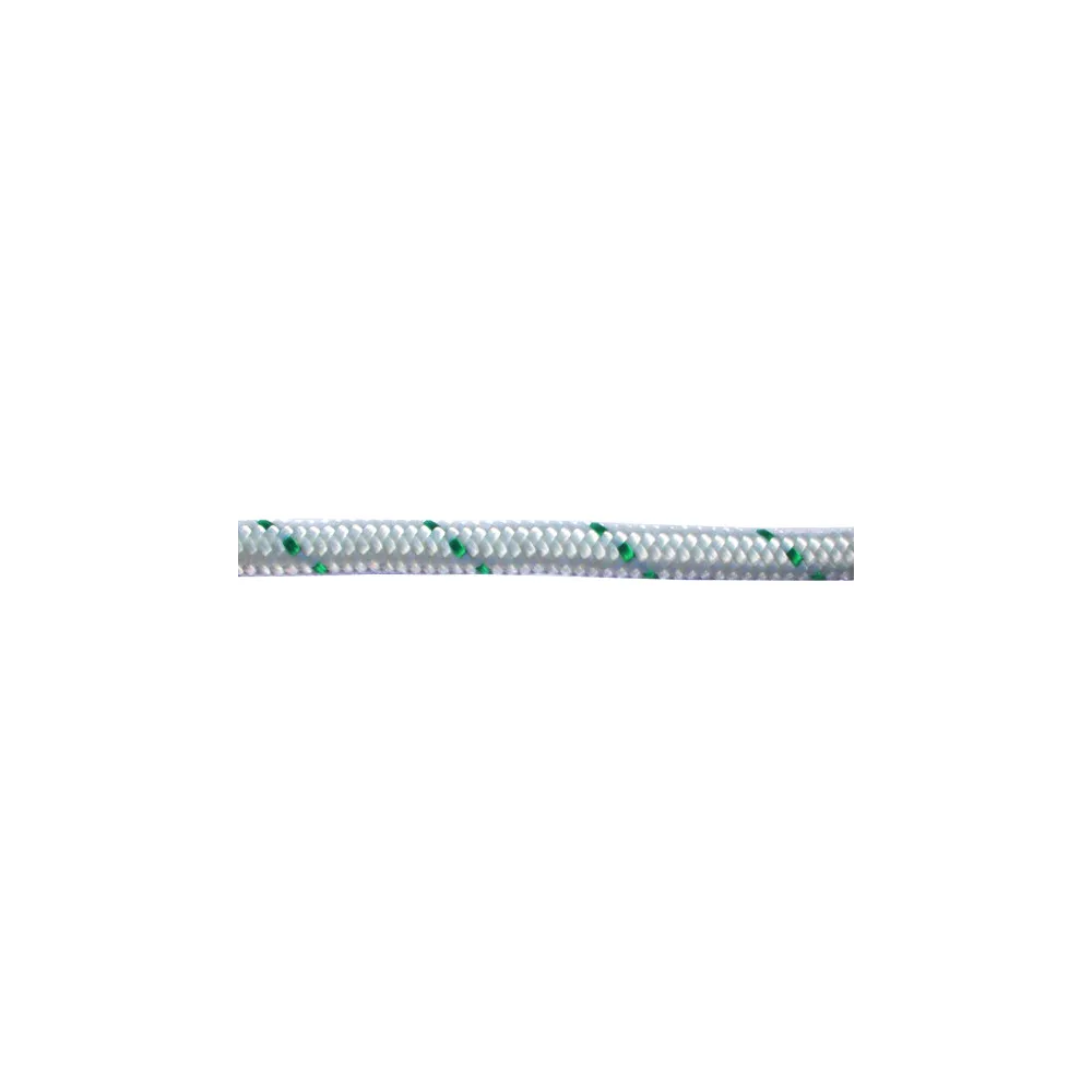 Corda in poliestere bianco con segnalino verde - Al metro Dimensioni Ø: Ø 6 mm.