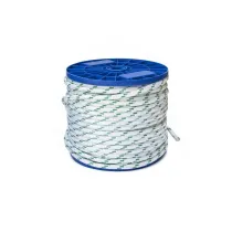 Corda in poliestere bianco con segnalino verde - Al metro Dimensioni Ø: Ø 6 mm.