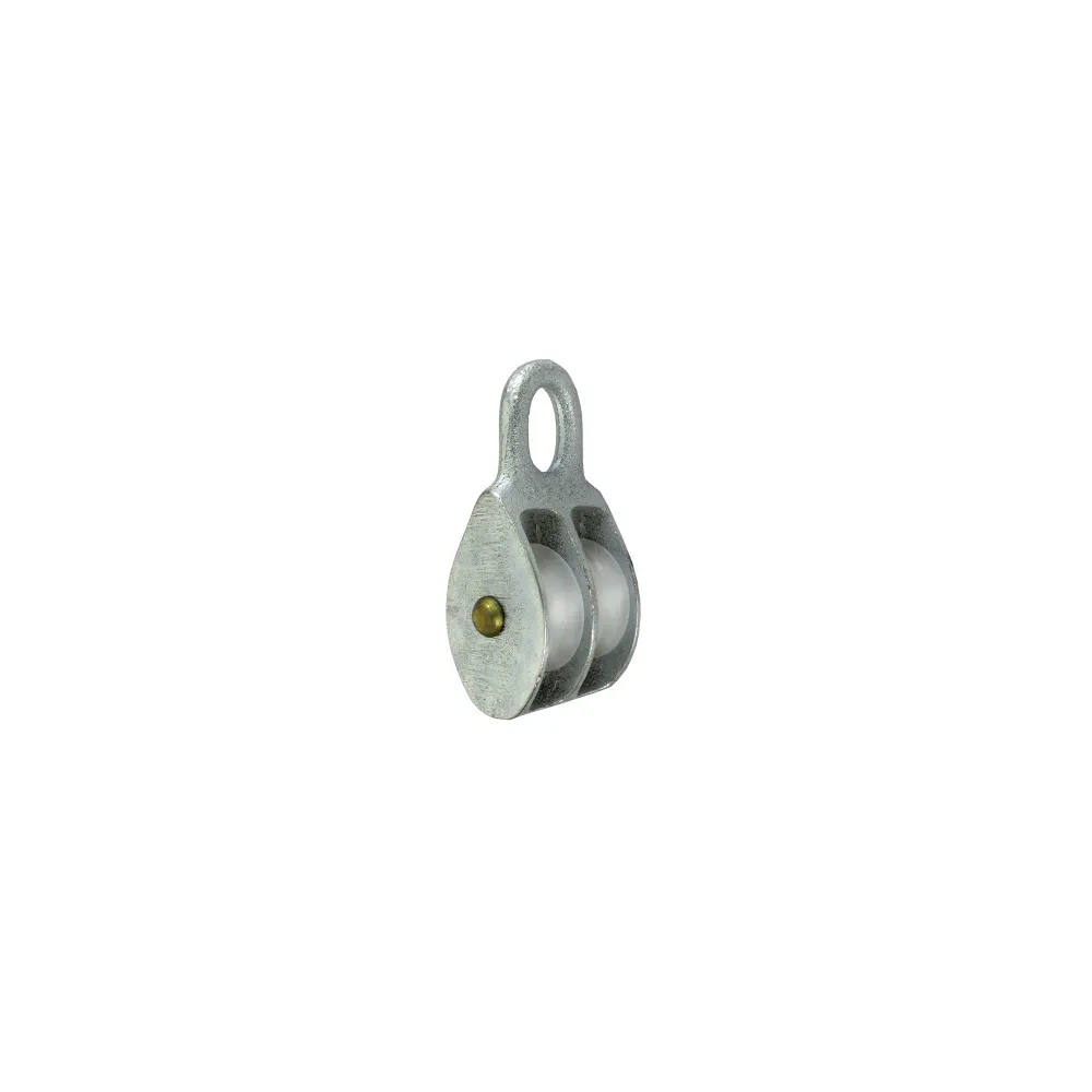 Carrucola a 2 gole in lega di zinco e poliammide Dimensioni m.: 30 mm.