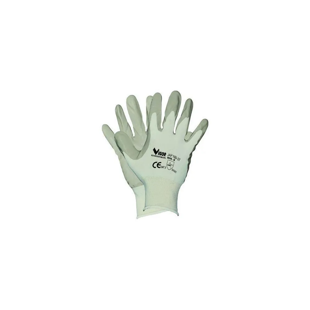 GUANTI DA LAVORO VIGOR JAP NB-37 GRIGIO AERATO CE2 Taglie: L GUANTI DA LAVORO VIGOR JAP NB-37 GRIGIO AERATO CE2 Taglie: L