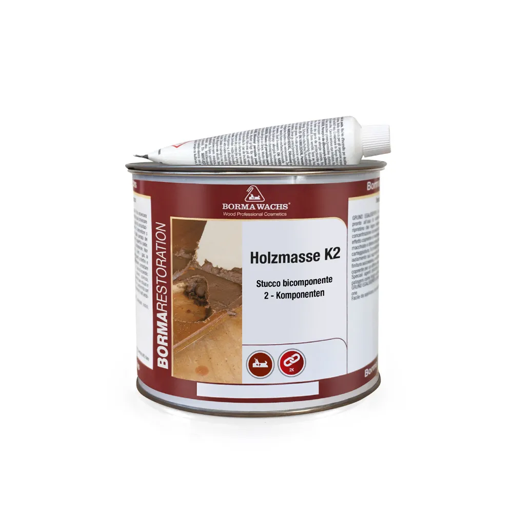STUCCO BICOMPONENTE HOLZMASSE K2 BORMA WACHS 1960 750ML Colori Borma Wachs: 70 - TRASPARENTE