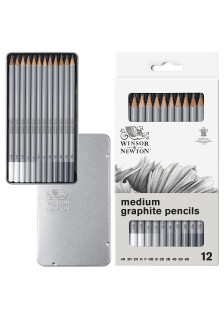 Boîte en métal de 24 crayons de couleur - Winsor & Newton Crayons