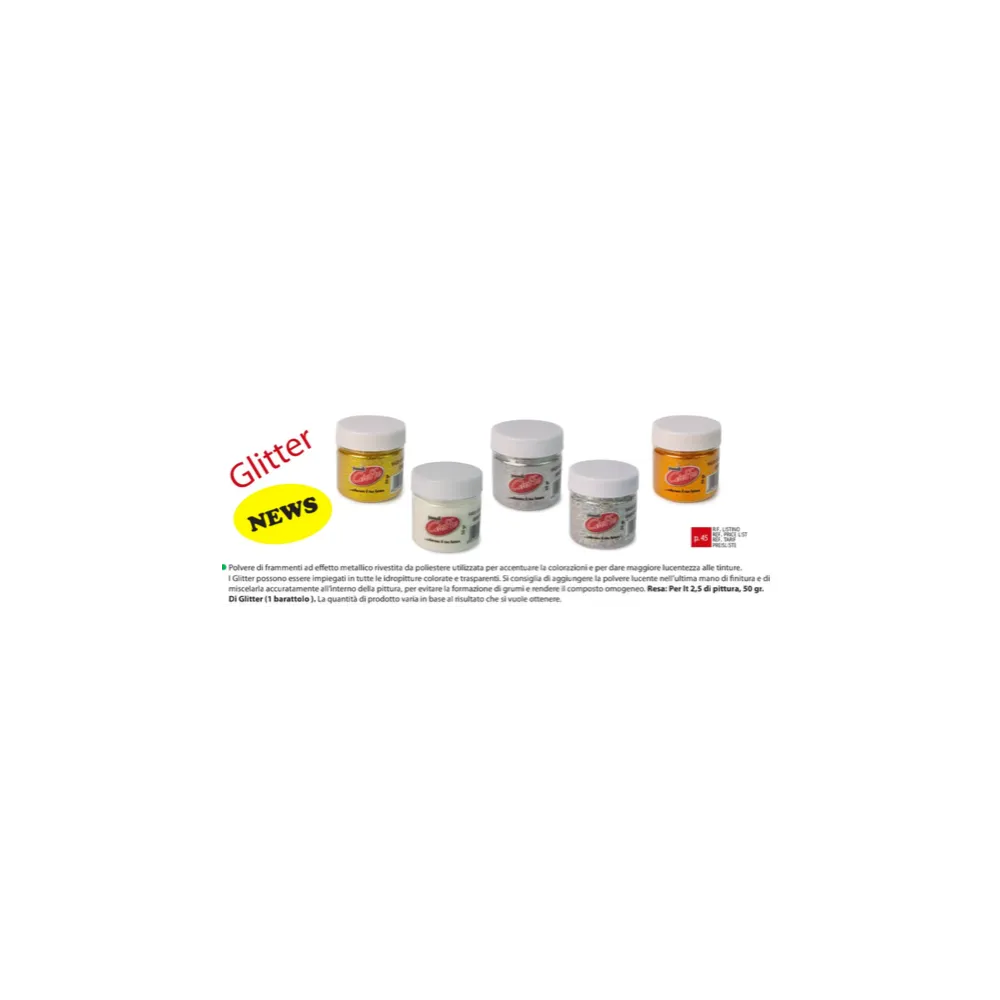 GLITTER GIEFFE  GR50 Colori glitter: Argento prismatico