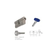 CILINDRO EUROPEO FINITURA CROMO SATINATO 5 CHIAVI GREZZE + 1 CHIAVE DA CANTIERE Dimensioni cilindro: mm 90 (40+50)