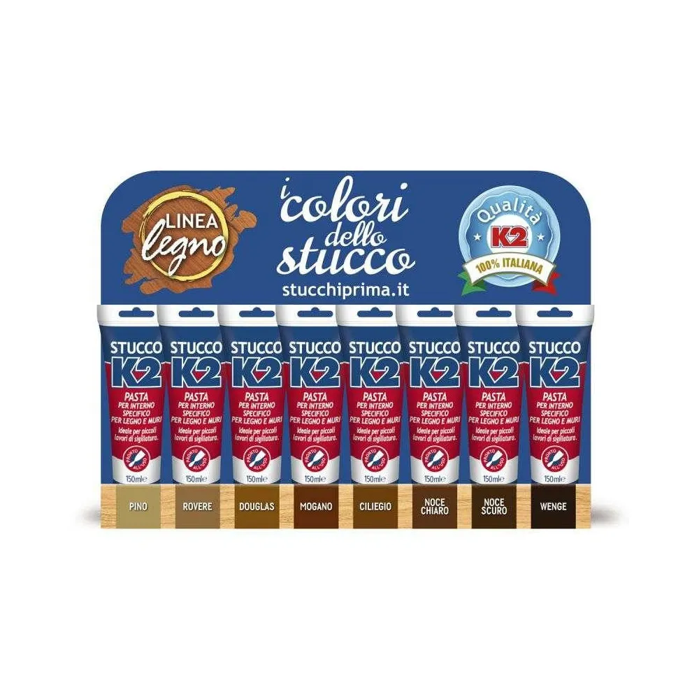 TUBETTO STUCCO K2 IN PASTA LEGNO 150 ML. Colori Generici: Wenge TUBETTO STUCCO K2 IN PASTA LEGNO 150 ML. Colori Generici: Wenge