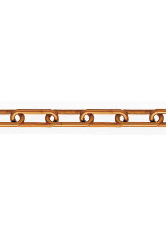 Plastic chain Ø 6 mm. copper-plated 30 mt.