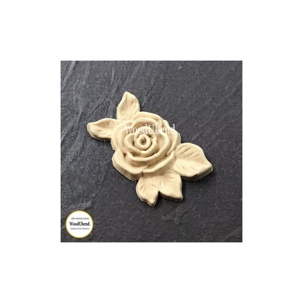 Fregio Decorativo Rosa e foglie small, WoodUbend Fregio Decorativo Rosa e foglie small, WoodUbend