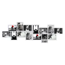 PORTAFOTO MULTIPLO 14 FOTO BIANCO 36X120X1,2CM