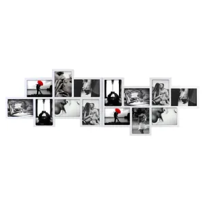 PORTAFOTO MULTIPLO 14 FOTO BIANCO 36X120X1,2CM