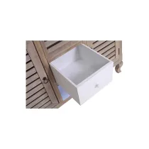 MOBILE CREDENZA 6 CASSETTI 2 ANTE IN LEGNO CHIARO 90 x 100 x 35CM
