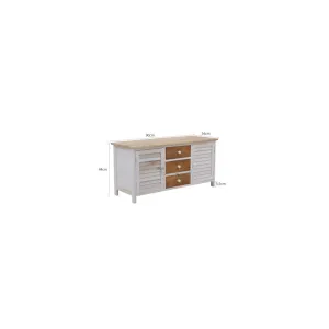 CREDENZA BASSA "VICTORIA" COUNTRY CHIC CON 2 ANTE E 3 CASSETTI