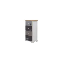 CASSETTIERA "CLADONIA" IN STILE SHABBY CON 4 CASSETTI DECORATI