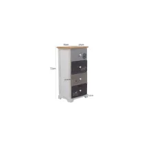CASSETTIERA "CLADONIA" IN STILE SHABBY CON 4 CASSETTI DECORATI