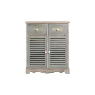 MOBILE 2 CASSETTI E 2 ANTE IN LEGNO DI PAULOWNIA 70X60X30CM