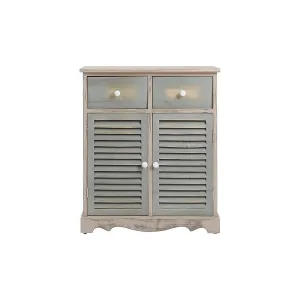 MOBILE 2 CASSETTI E 2 ANTE IN LEGNO DI PAULOWNIA 70X60X30CM