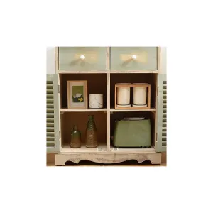 MOBILE 2 CASSETTI E 2 ANTE IN LEGNO DI PAULOWNIA 70X60X30CM