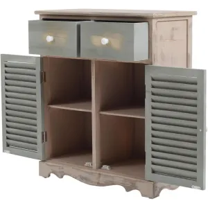 MOBILE 2 CASSETTI E 2 ANTE IN LEGNO DI PAULOWNIA 70X60X30CM