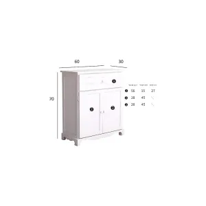 CREDENZA 1 CASSETTO e 2 ANTE 70X60X30CM