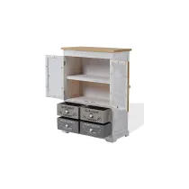 CREDENZA CON VETRINA DECORATA 4 CASSETTI 2 ANTE 81X58X30CM