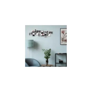 CORNICE "GRAVIOLA" PORTAFOTO DA PARETE GRIGIO CHIARO PER 14 FOTO
