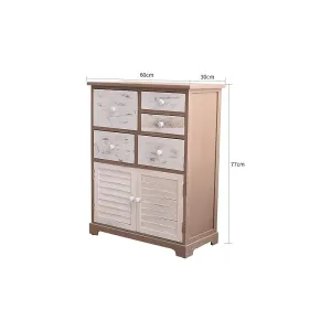 CASSETTIERA 5 CASSETTI E 2 ANTE 77x60x30CM