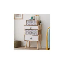 CASSETTIERA COMODINO 4 CASSETTI 81X45X29CM