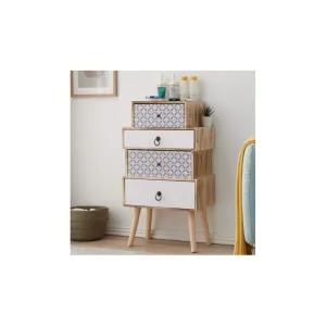 CASSETTIERA COMODINO 4 CASSETTI 81X45X29CM