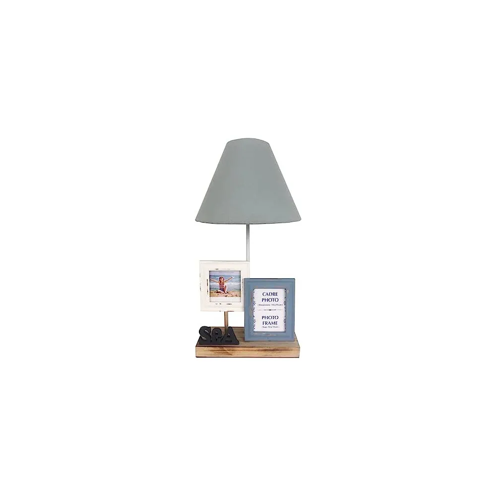 LAMPADA DA COMODINO CON 2 PORTAFOTO 45 x 25 x 25 cm LAMPADA DA COMODINO CON 2 PORTAFOTO 45 x 25 x 25 cm