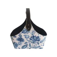 PORTARIVISTE DA TERRA BIANCO BLU E NERO IN FIBRA NATURALE 30x35,5x22CM (AxLxP)