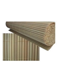 Double rideau en PVC en bambou de 1,5 mètres par 3, couleur beige.