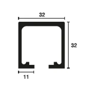 BINARIO SUPERIORE 2MT IN ALLUMINIO QUADRATO