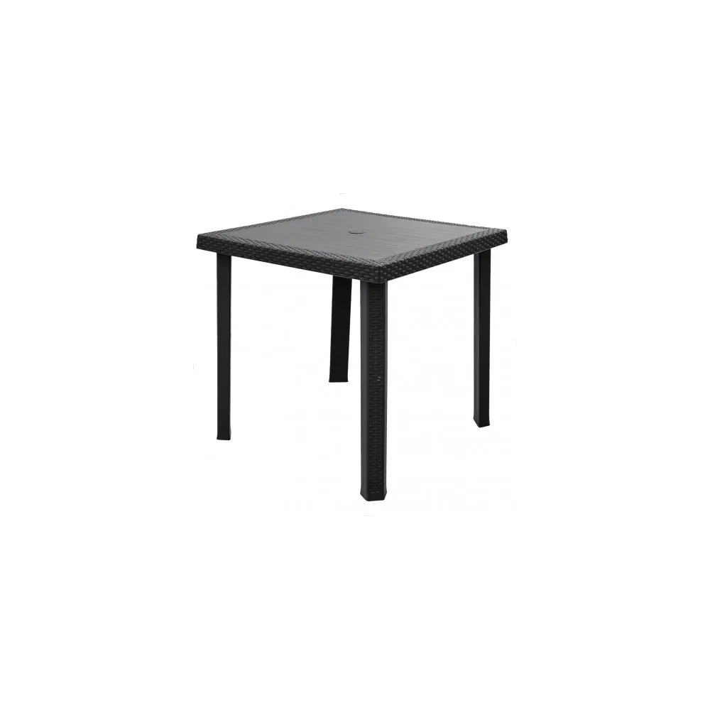 TAVOLO RATTAN FIGARO CM.80X80 ANTRACITE
