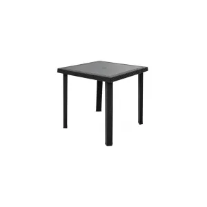 TAVOLO RATTAN FIGARO CM.80X80 ANTRACITE