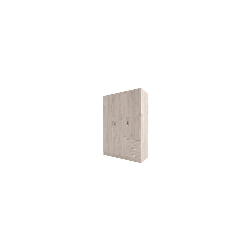 KIT ARMADIO 3 ANTE + 3 CASSETTI CM. 195,5X134X55 ROVERE VINTAGE K360