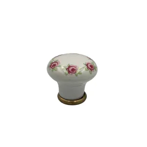 POMELLO CER. FIORE ROSA 25 X D. 30 MM