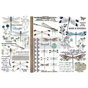 REDESIGN DECOR TRANSFERS SPRING DRAGONFLY 15x30,5CM