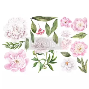 REDESIGN DECOR TRANSFERS "MORNING PEONIES" 15X30,5CM