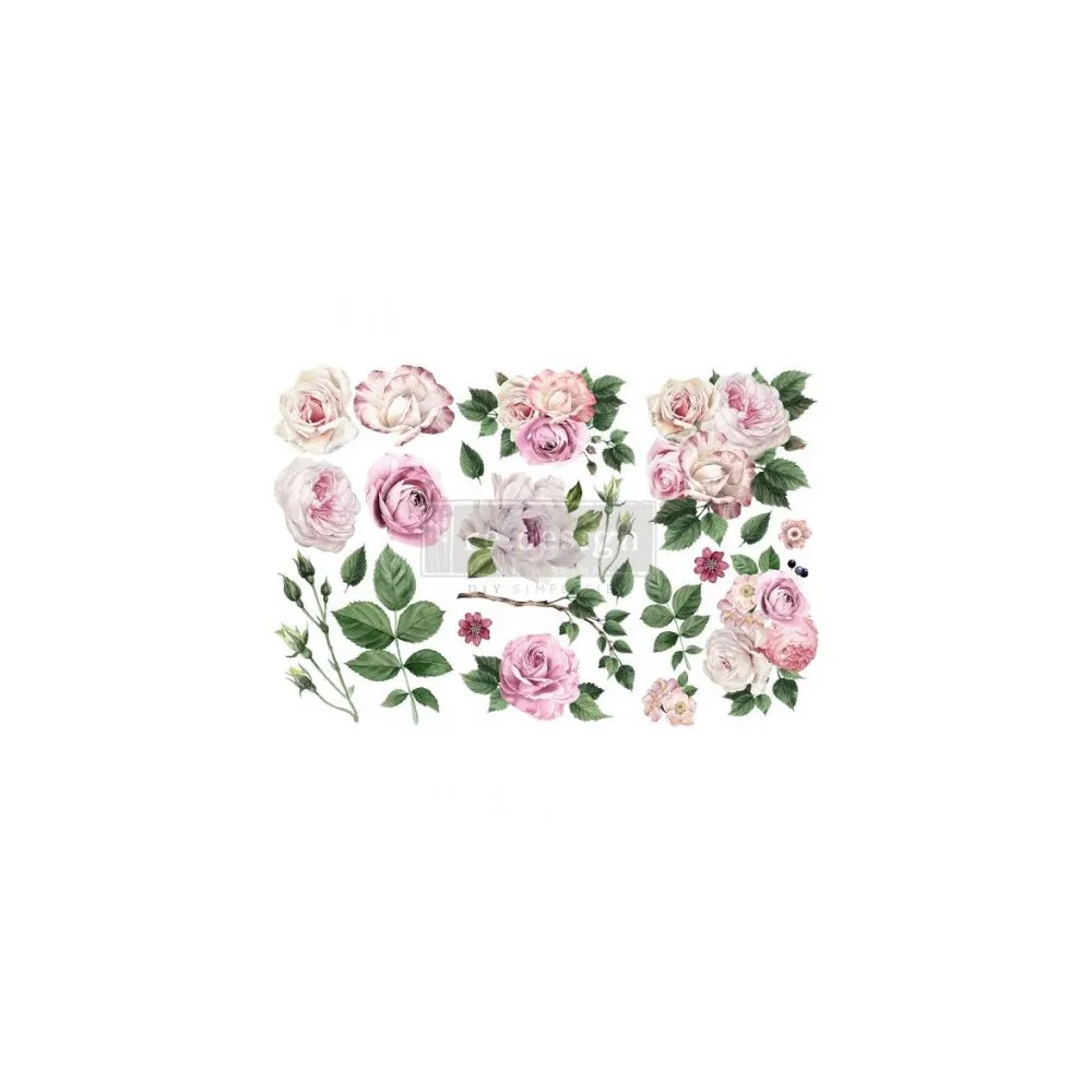 REDESIGN DECOR TRANSFERS "DELICATE ROSES" 15X30,5CM