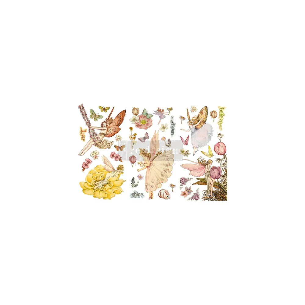 REDESIGN DECOR TRANSFERS "FAIRY FLOWERS" 15x30,5CM REDESIGN DECOR TRANSFERS "FAIRY FLOWERS" 15x30,5CM