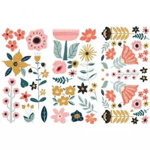 REDESIGN DECOR TRANSFERS DOODLE FLOWERS