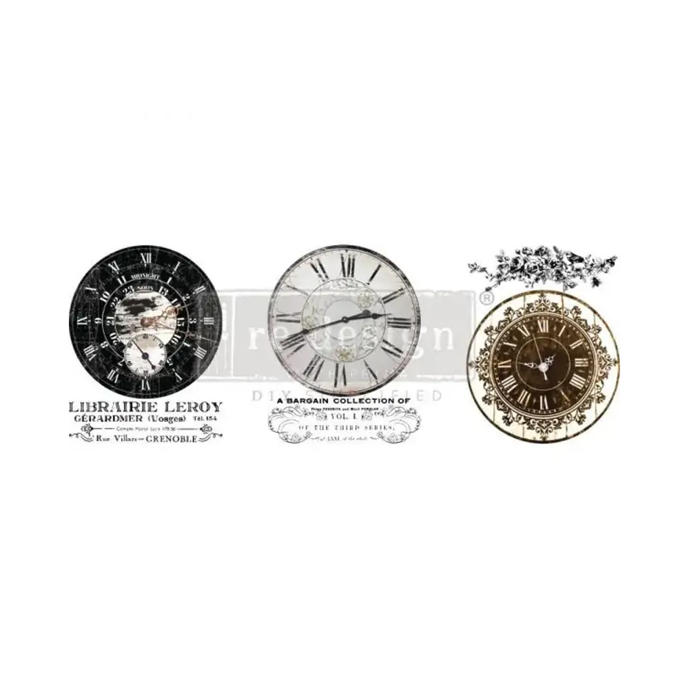 REDESIGN DECOR TRANSFER VINTAGE CLOCKS