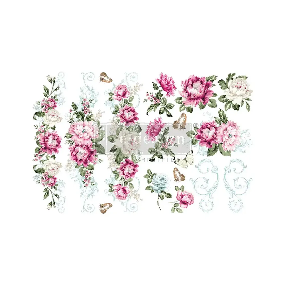 H20 REDESIGN DECOR TRANSFERS SPRINGTIME PEONIES 21,5×28CM H20 REDESIGN DECOR TRANSFERS SPRINGTIME PEONIES 21,5×28CM