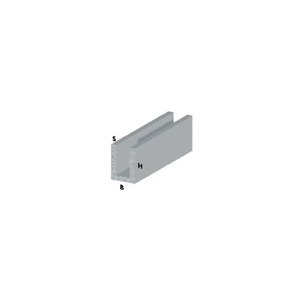 PROFILO ARGENTO H.100 CANALINO U 8X8X1 PROFILO ARGENTO H.100 CANALINO U 8X8X1