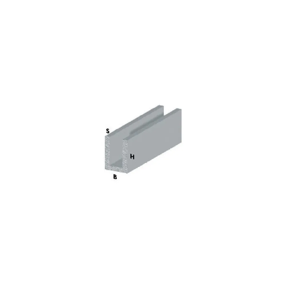 PROFILO ARGENTO H.200 CANALINO U 10X10X1 PROFILO ARGENTO H.200 CANALINO U 10X10X1