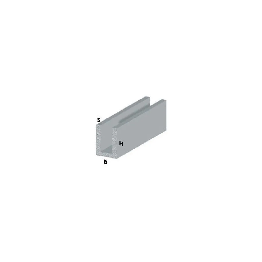 PROFILO CROMO H.200 CM CANALINO U 10X10X1 MM PROFILO CROMO H.200 CM CANALINO U 10X10X1 MM