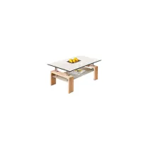 TAVOLO DOPPIO VETRO ROVERE 100x60x45h